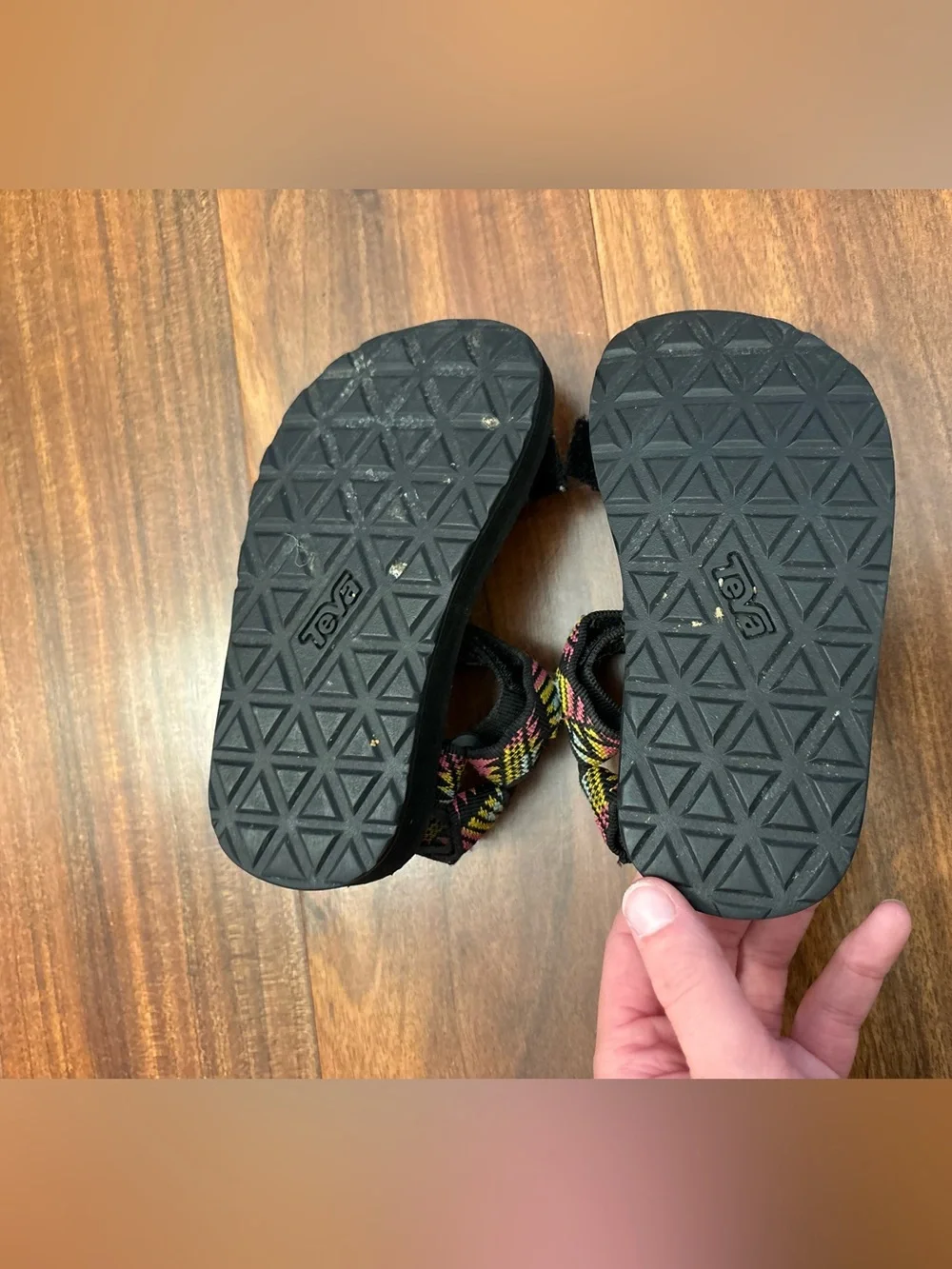 Teva Black Rainbow Strap Velcro Sandals
